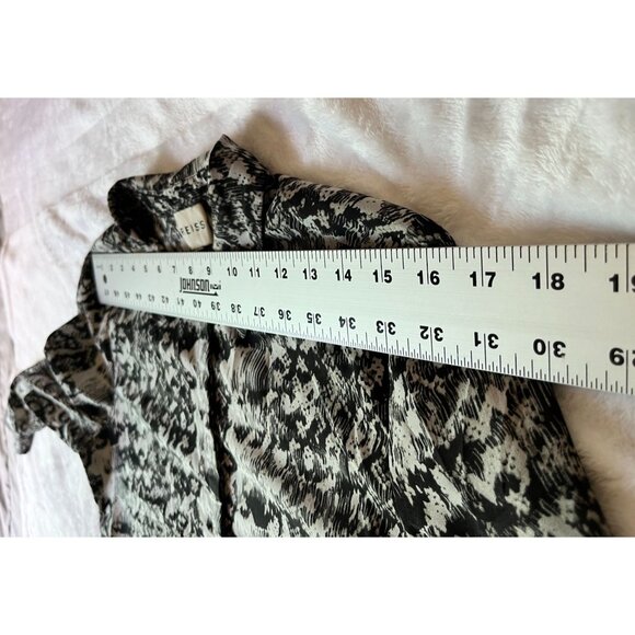 Reiss Womens Black & White Abstract Button-Up Blouse Size 6 Long Sleeve Casual - Picture 4 of 9